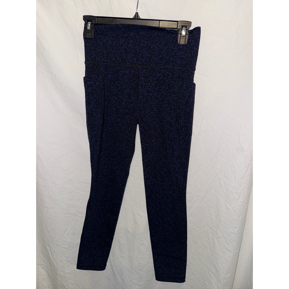 Athleta Salutation Stash Pocket Gravel Tight Navy Blue Black Leggings Small 1583